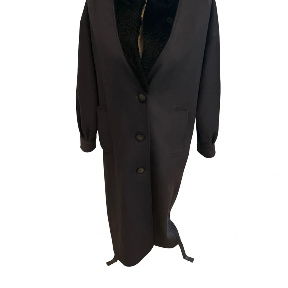 VTG 90s Y2K Portraits Petite Black 100% Wool Coat | Made in USA | Minimalist